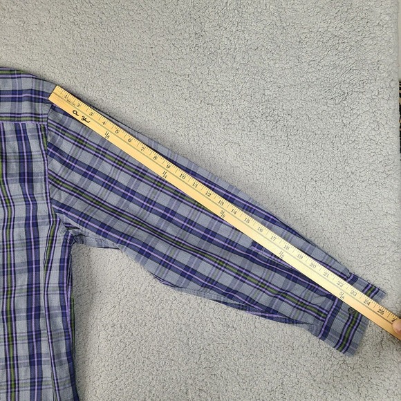 Alan Flusser Shirt Mens XL Purple Long Sleeve Button Down Cotton - Picture 14 of 14